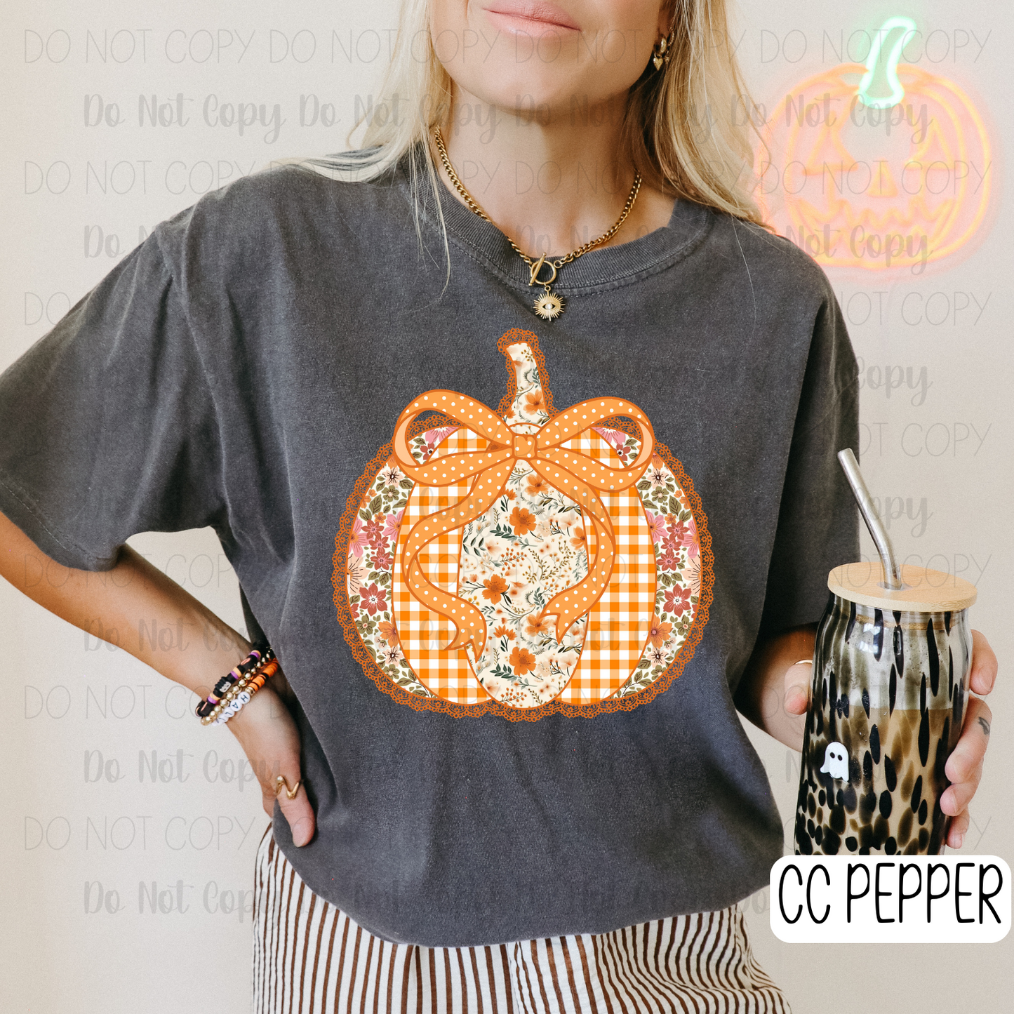 Faux Embroidery Pumpkin