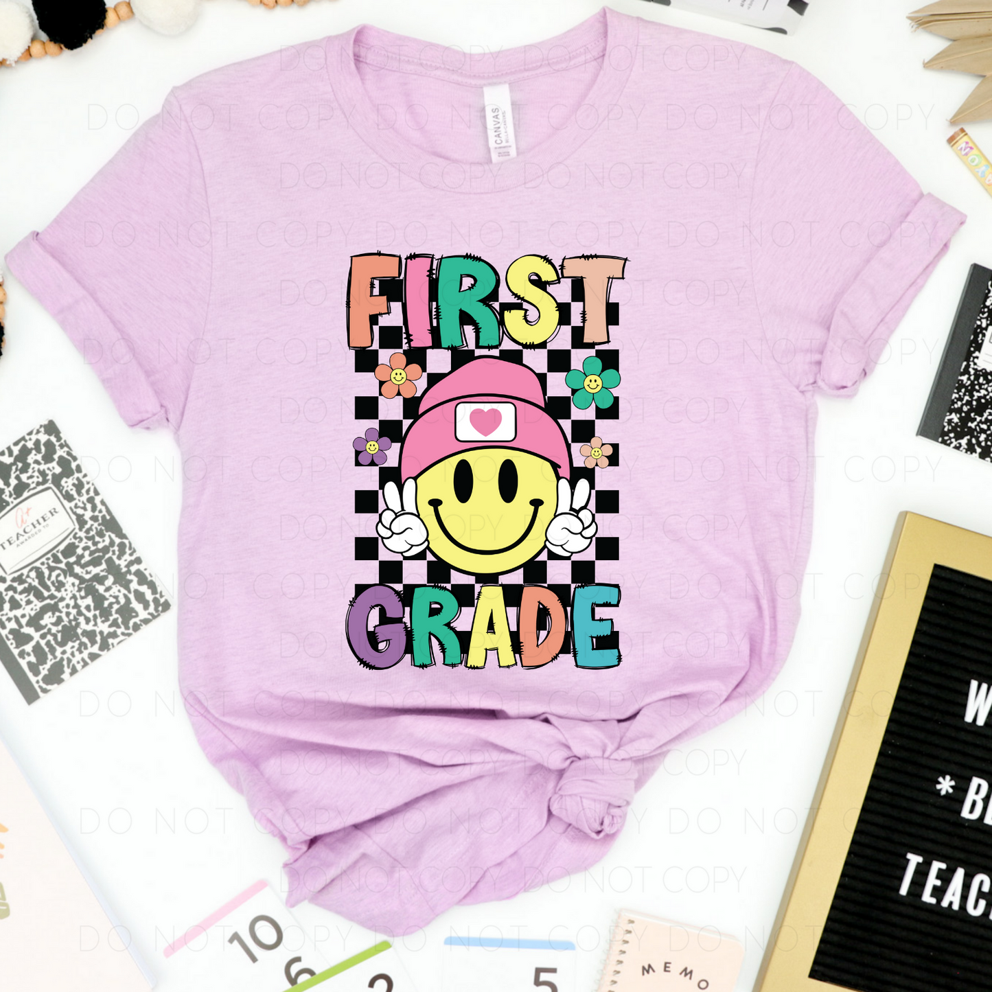 Checkered Hello Grade-Kids