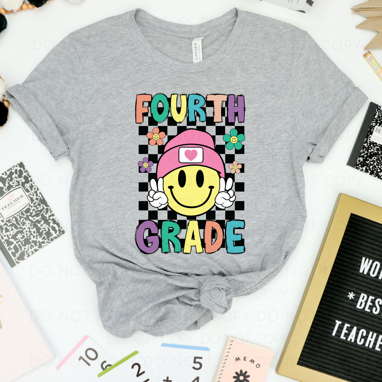 Checkered Hello Grade-Kids