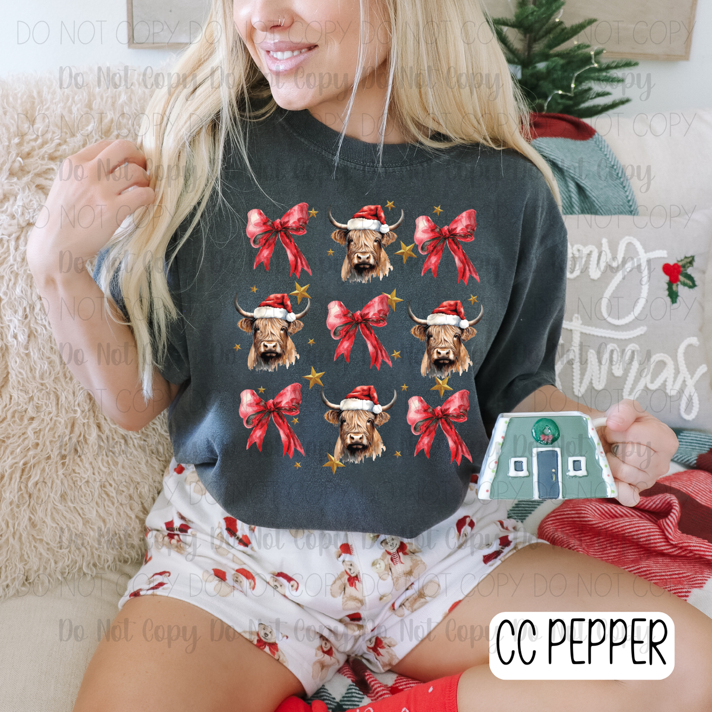 Christmas Cows And Bows
