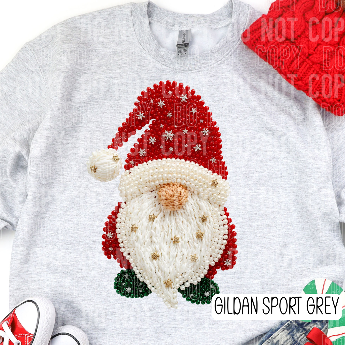 Faux Pearls Christmas Gnome