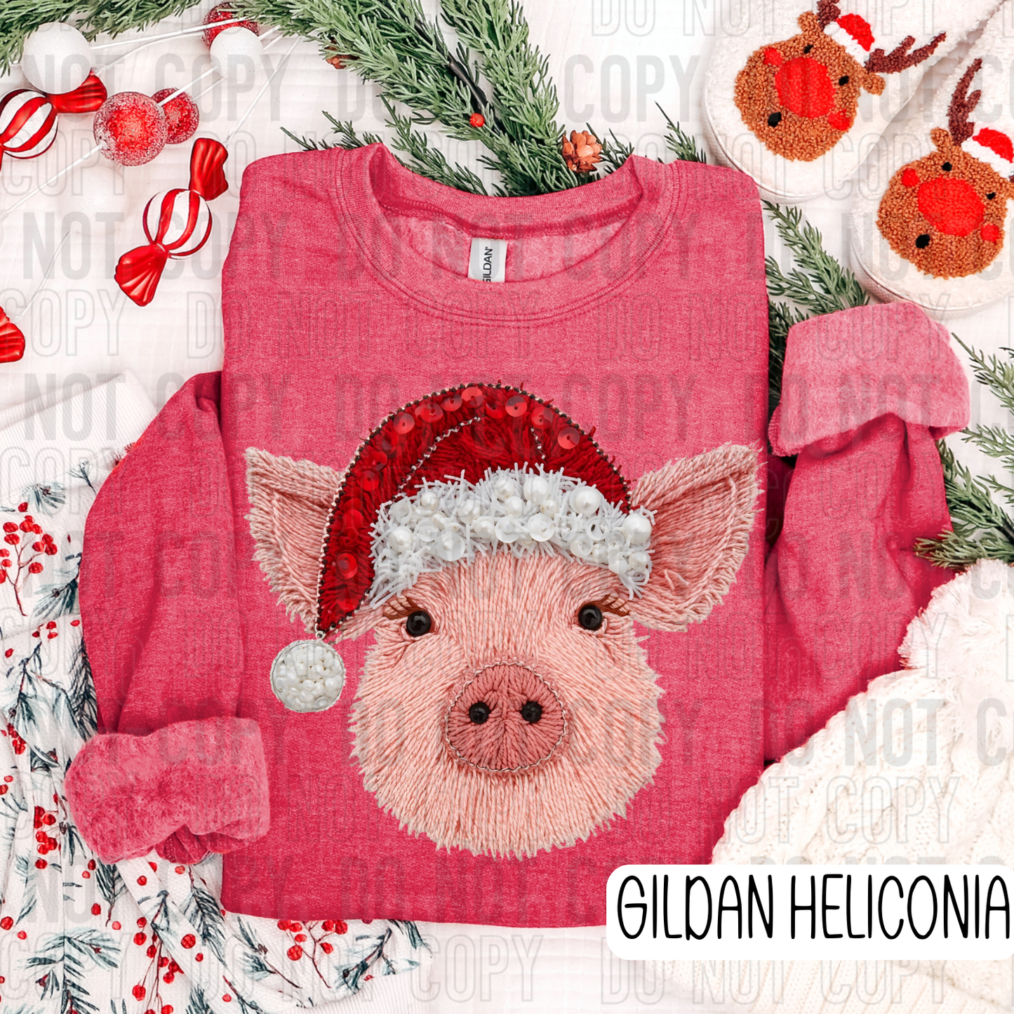 Faux Yarn Christmas Pig