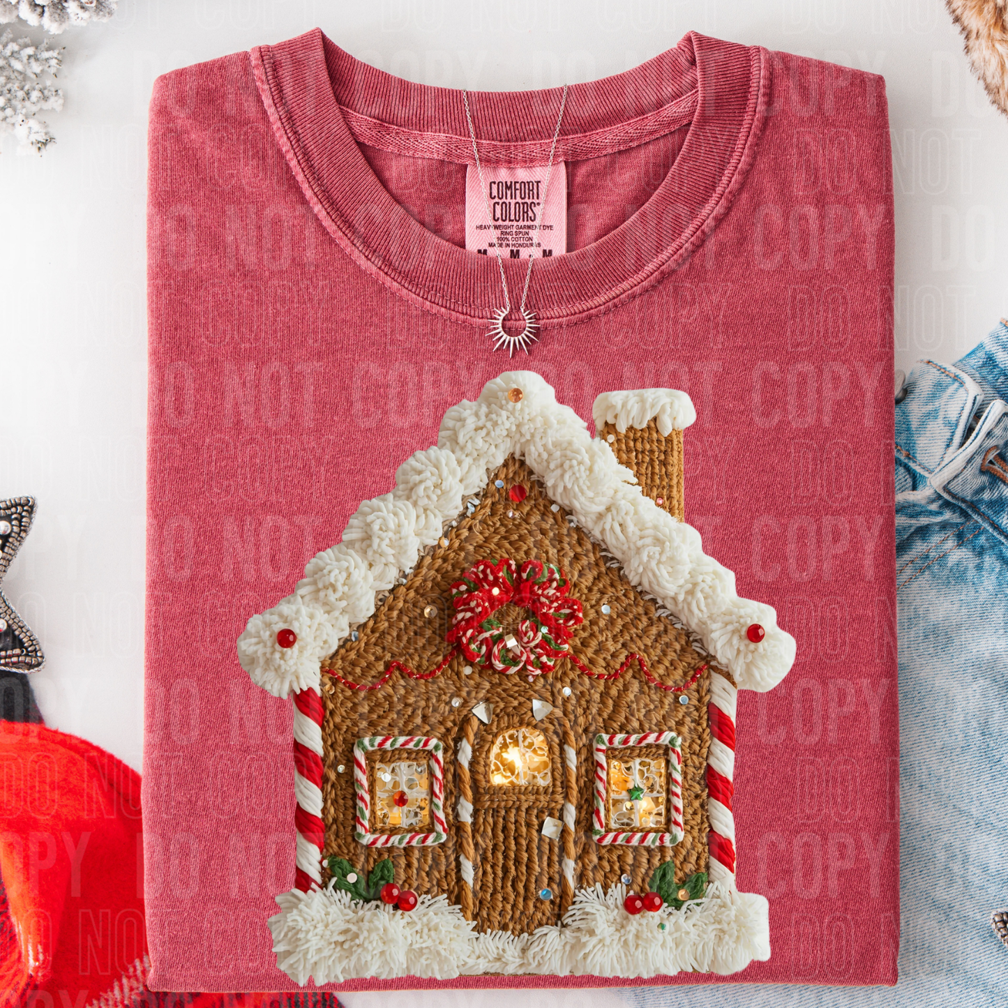 Faux Yarn Gingerbread House