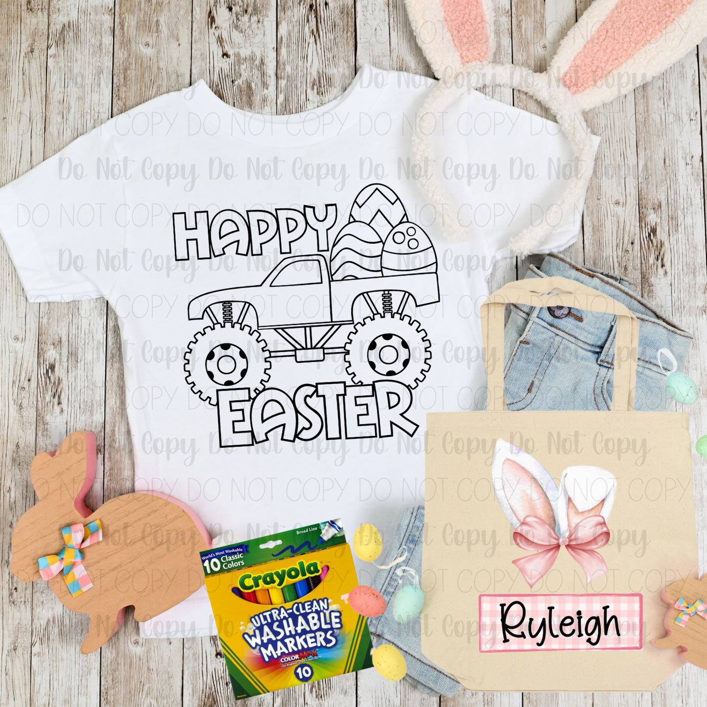 Kid's Easter Bundle- Happy Easter + Pink Bunny