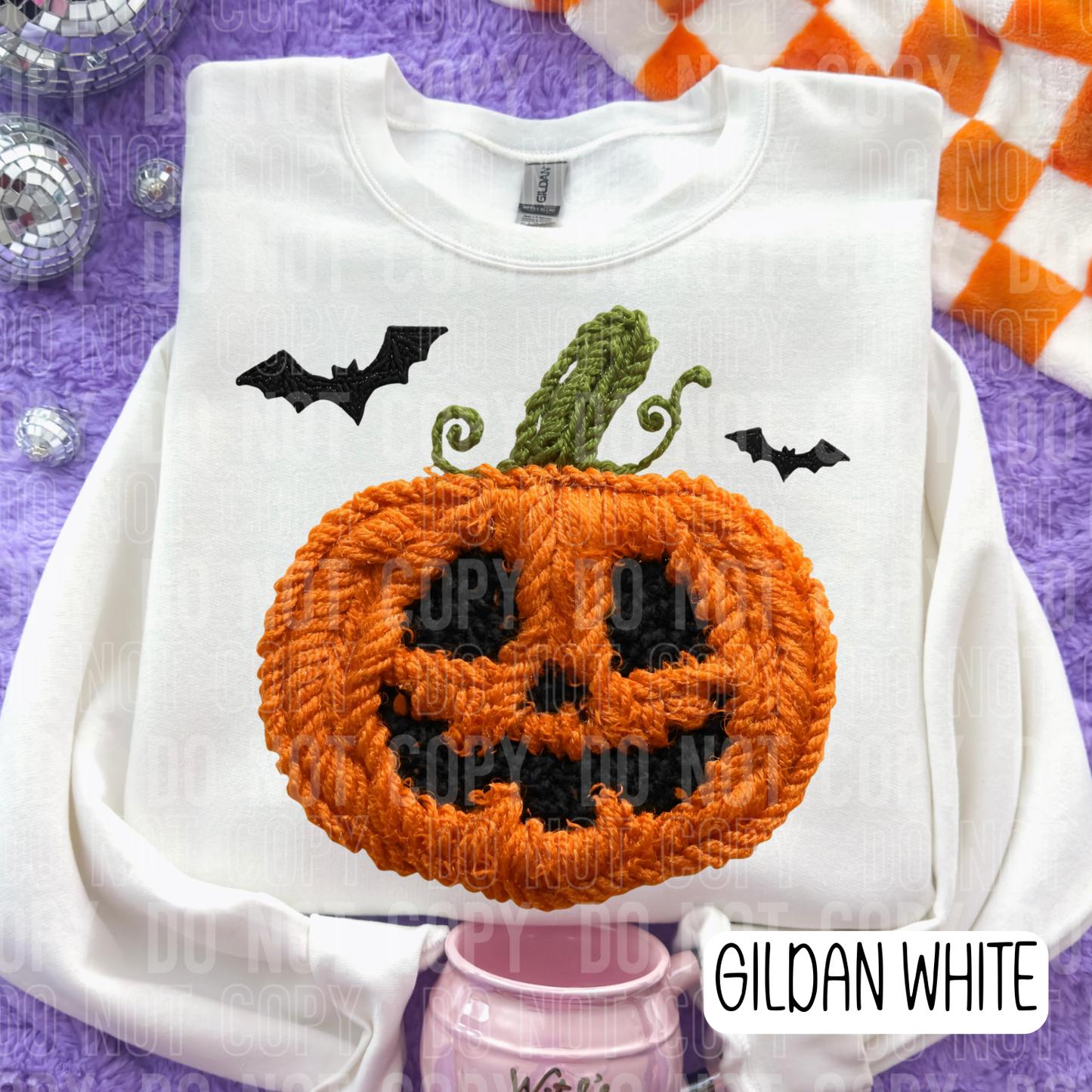Faux Yarn Jack O Lantern