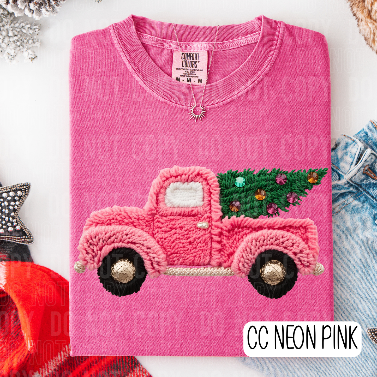 Faux Yarn Pink Truck