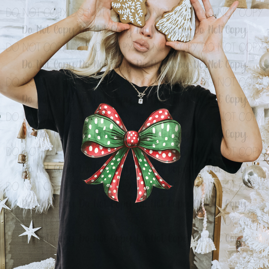Polka Dot Christmas Bow