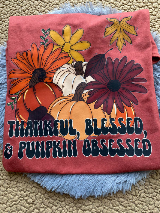 Thankful, Blessed & Pumpkin Obsessed-Medium
