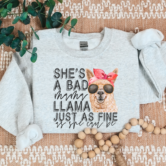 She's A Bad Mama Llama Shirt