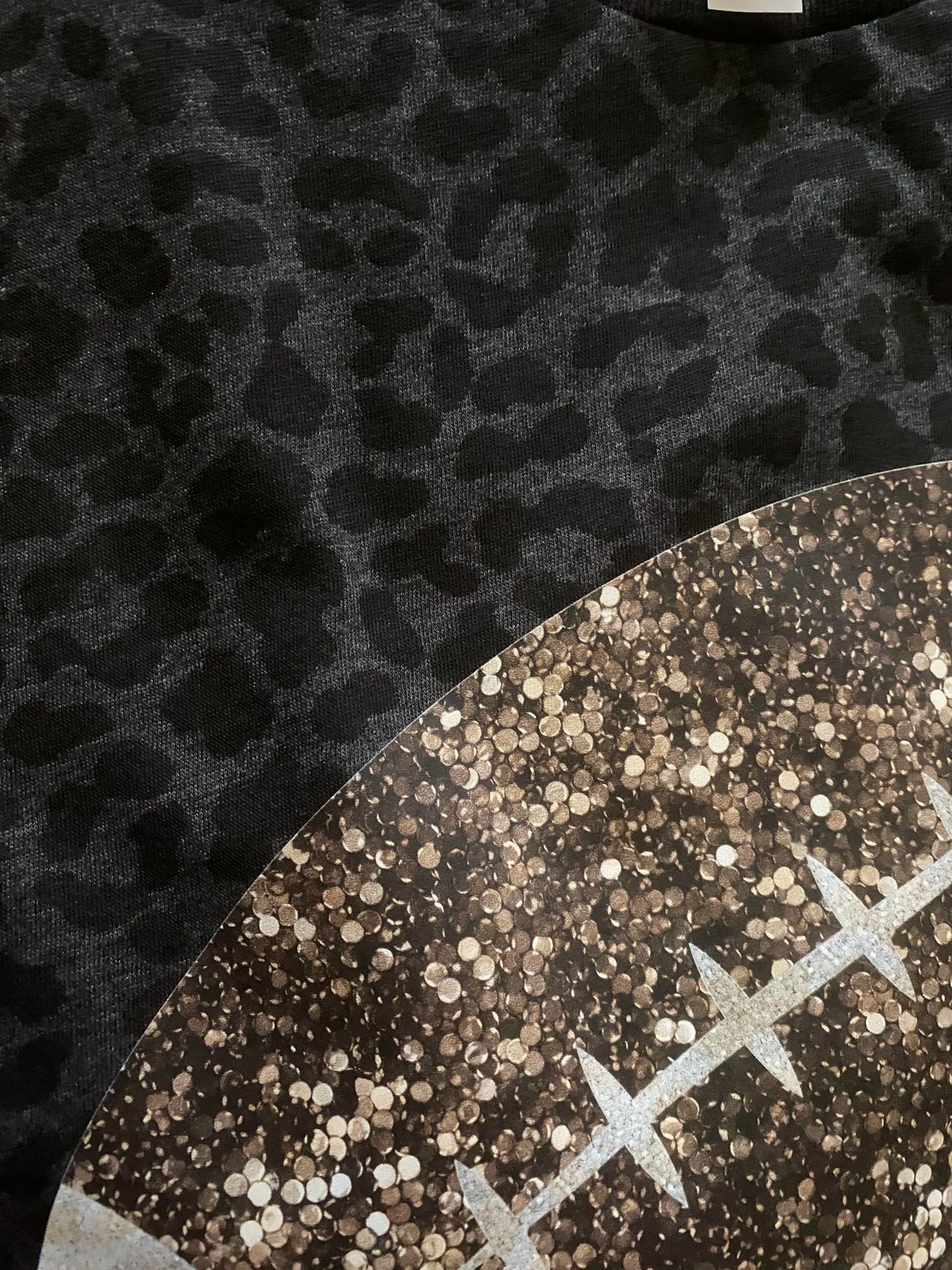 Faux Sequin Football-Leopard Print