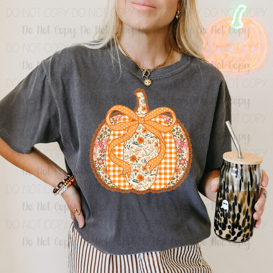 Faux Embroidery Pumpkin