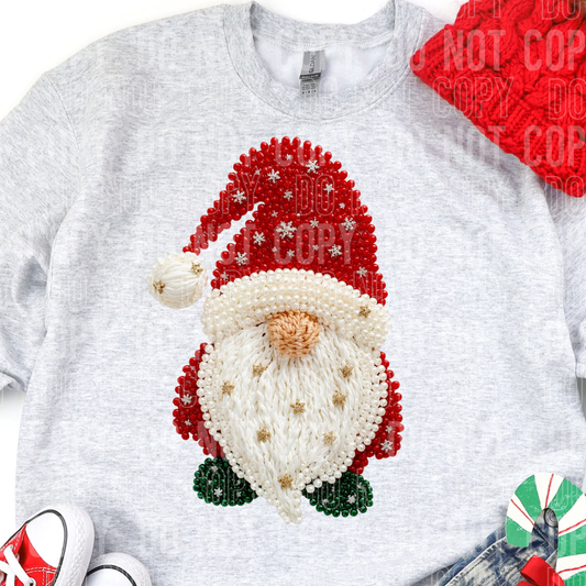 Faux Pearls Christmas Gnome
