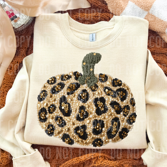 Faux Pearls Leopard Pumpkin
