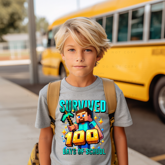 Survived 100 Days Of School Shirt