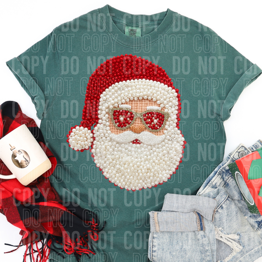Faux Pearls Santa