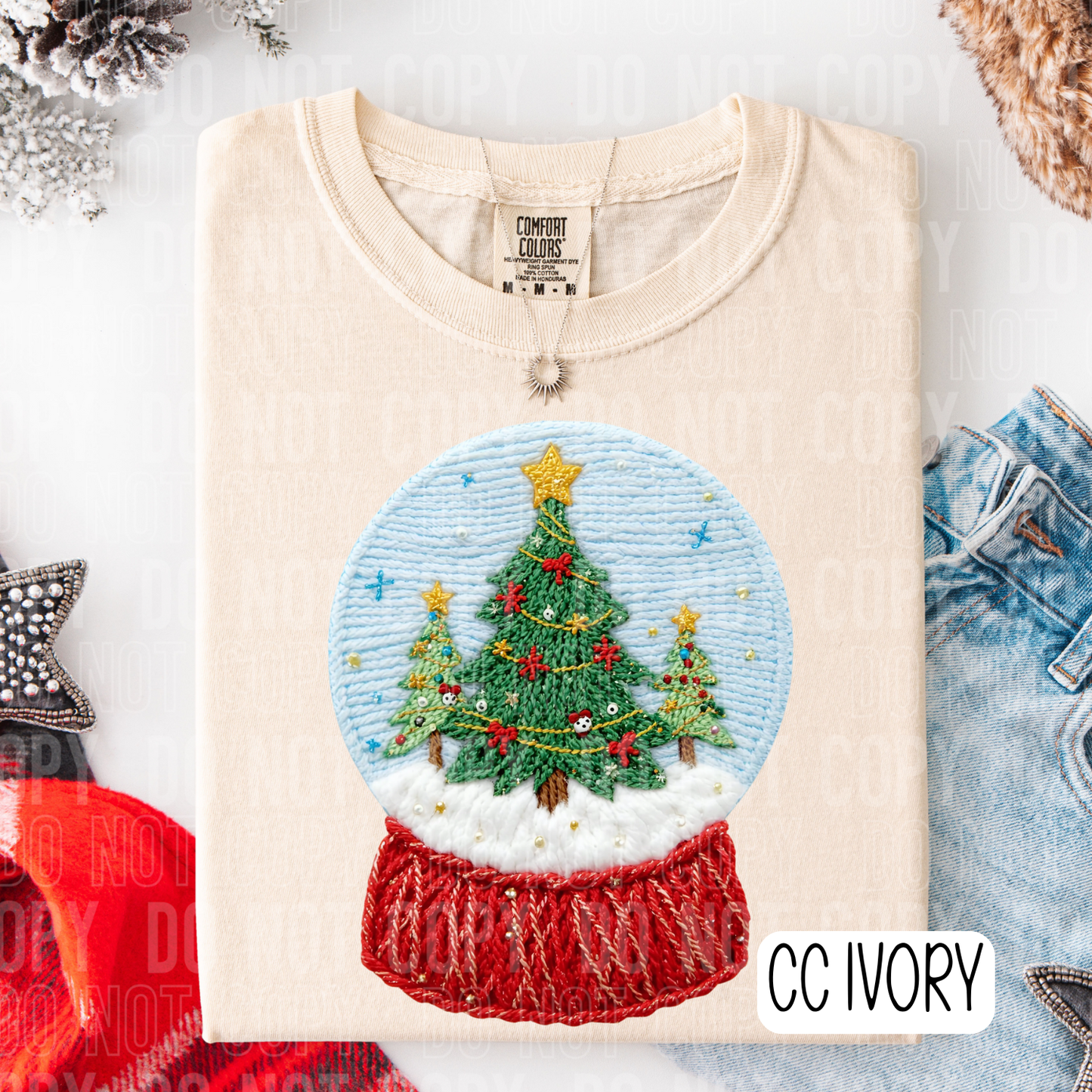 Faux Yarn Christmas Snow Globe